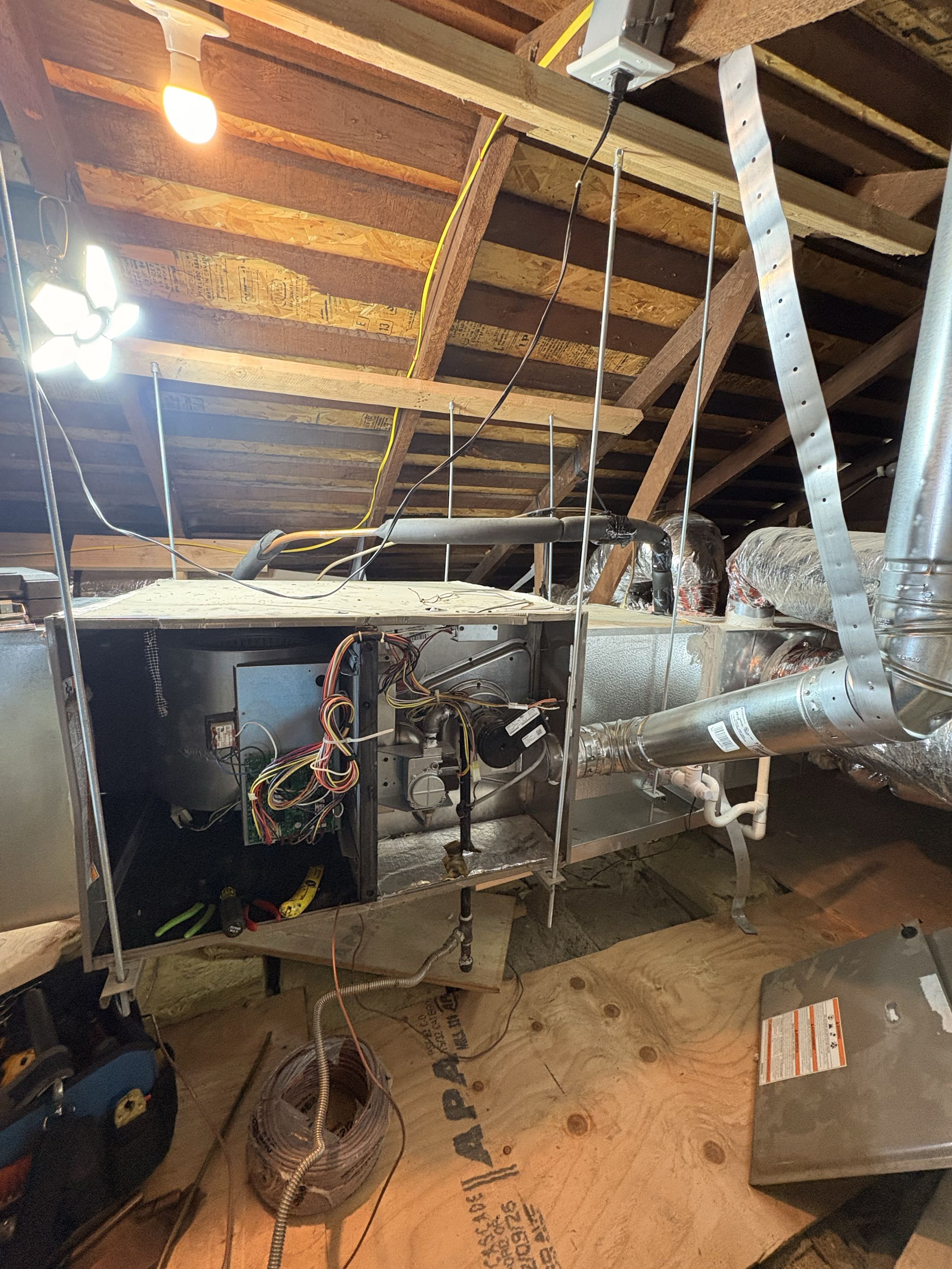 New HVAC remodeling house. Lenox. Perform retrofit existing system, attic fan, while house fan. 