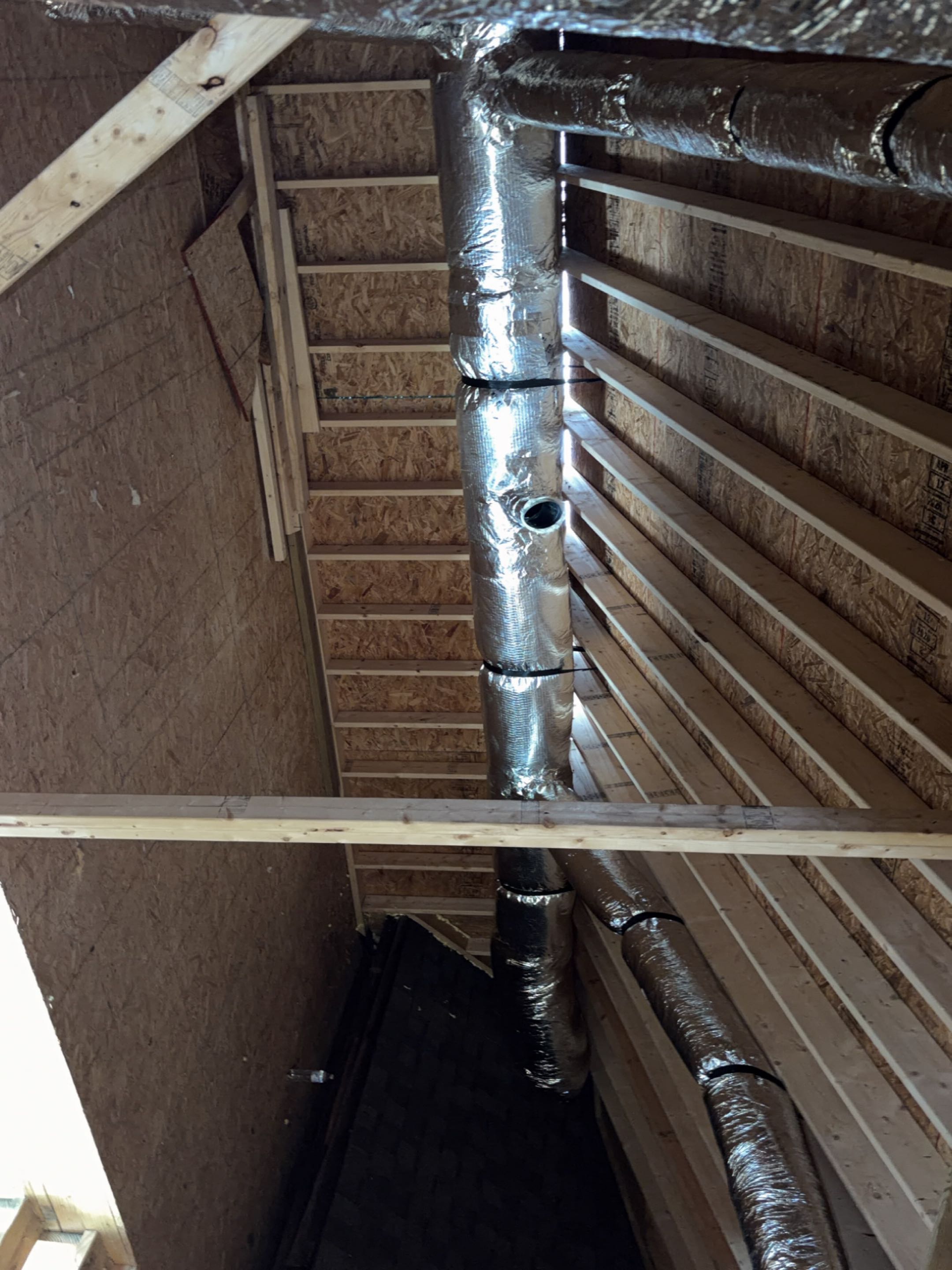 Installed split system and extended duct system