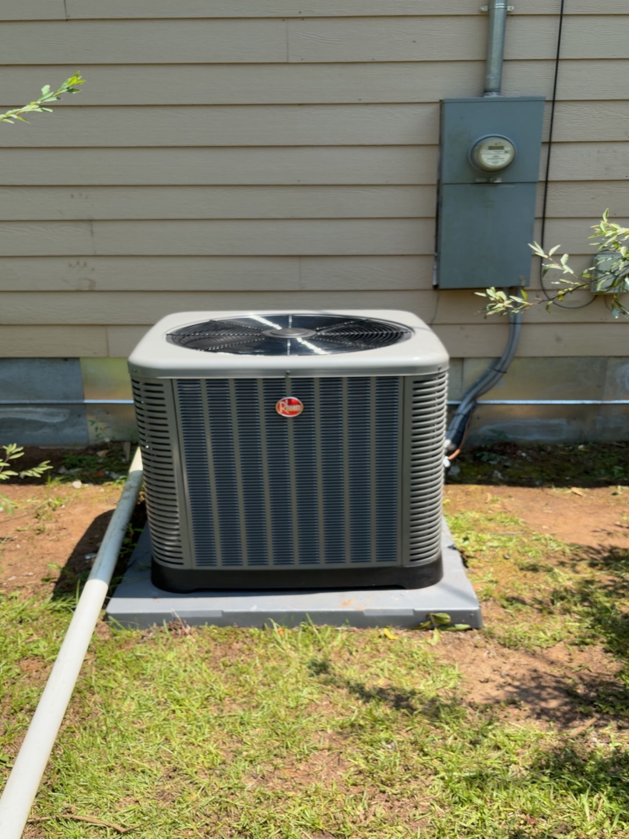 Installed split system and extended duct system
