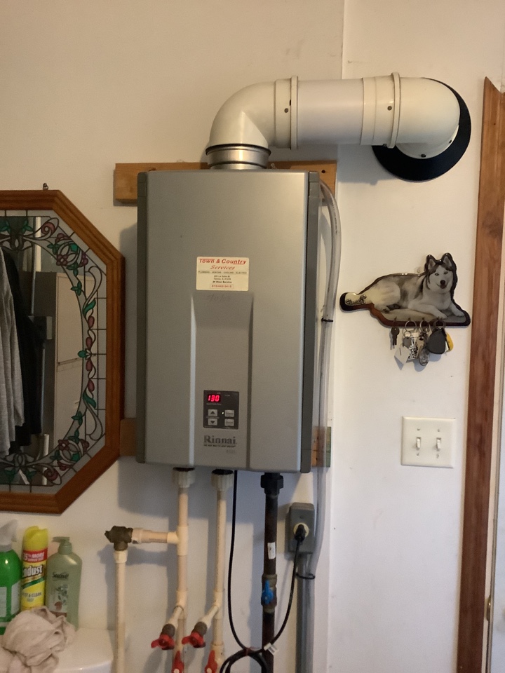 Water heater service on tankless water heater 