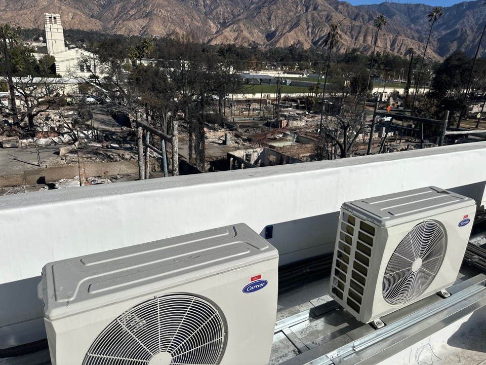 Altadena, CA - Checking in on our Carrier ductless split systems after the horrible fires. Altadena, CA - Checking in on our Carrier ductless split systems after the horrible fires.