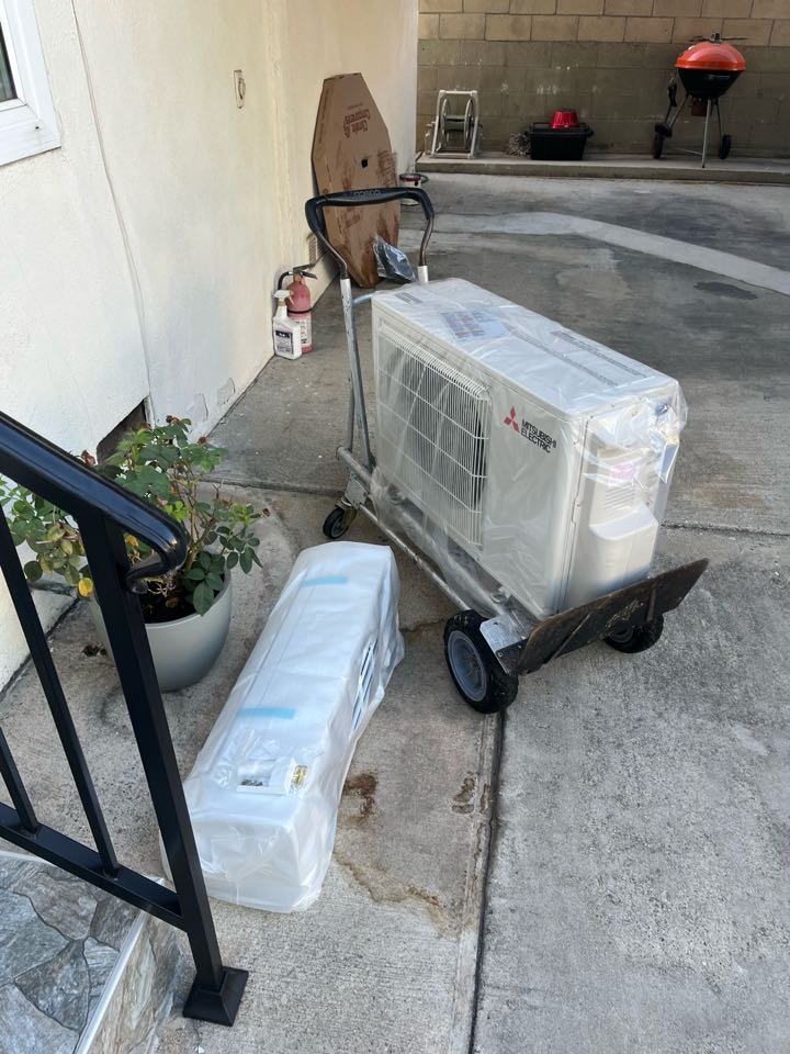 Installing two Mitsubishi ductless units here in Alhambra 
