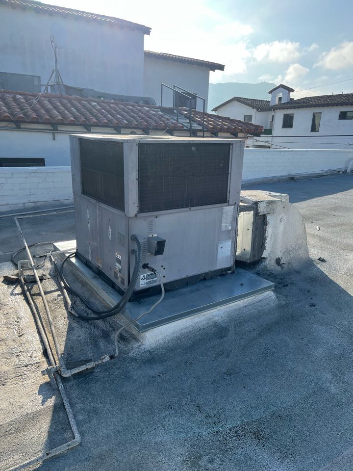 Los Angeles, CA - Going to be changing out this gas package unit to a heat pump on a Comercial building here in Toluca Lake Los Angeles, CA - Going to be changing out this gas package unit to a heat pump on a Comercial building here in Toluca Lake
