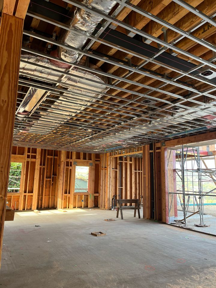 Los Angeles, CA - Installing 10 Mitsubishi air handlers with all custom ductwork and linear registers in a new construction house here in Encino Los Angeles, CA - Installing 10 Mitsubishi air handlers with all custom ductwork and linear registers in a new construction house here in Encino