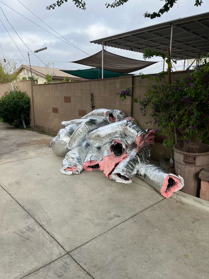 Removing some ducting and replacing it here in Sun Valley 