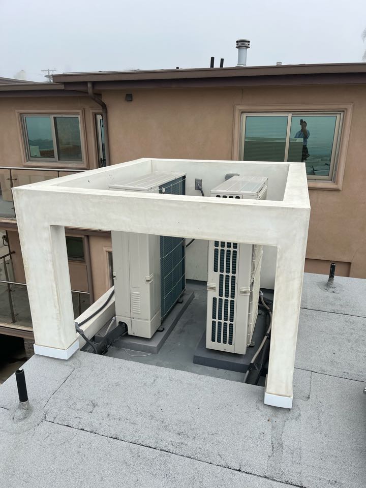 Working on a Mitsubishi split system we installed here in Hermosa Beach 