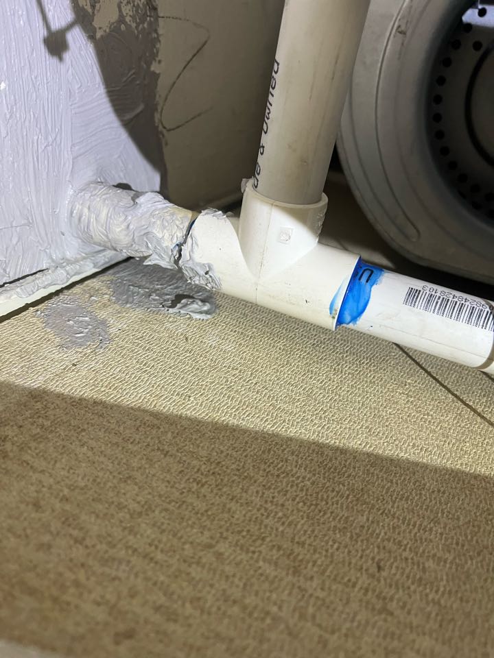 Sealed a small gap where this drain line goes into the wall here in Glendale 