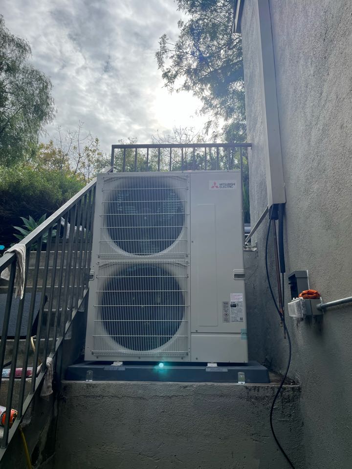 Going from a gas split system to a Mitsubishi heat pump here in Montecito Heights 