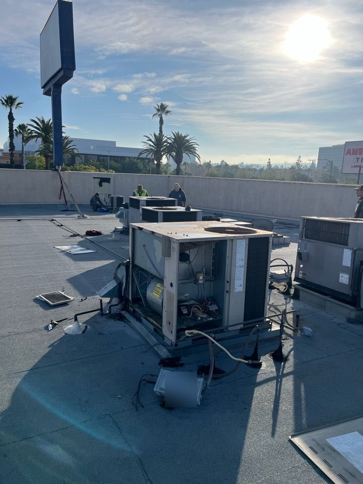 Los Angeles, CA - Changing out 5 package units here in Woodland Hills Los Angeles, CA - Changing out 5 package units here in Woodland Hills