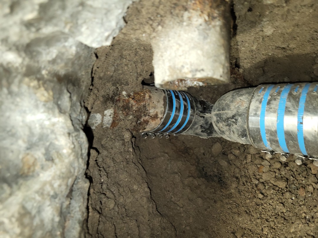 Leaking 3" inche floor p-trap, replacement of floor drain p-trap. Chula Vista Costco, Broadway. 