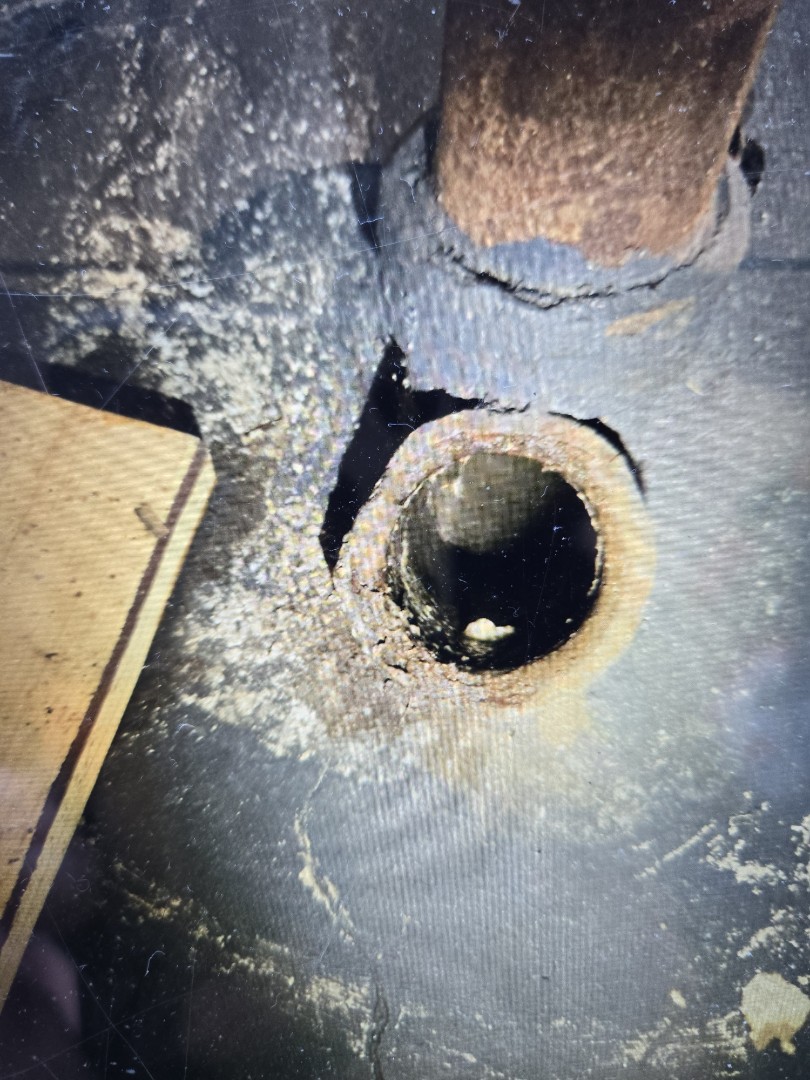 cabled through the main line at basement cleanout. Highland Park 