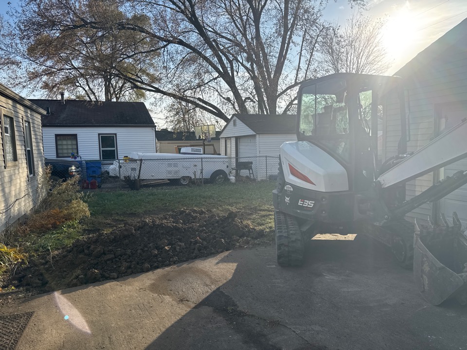 Replaced broken outside sewer line with pvc in Warren 