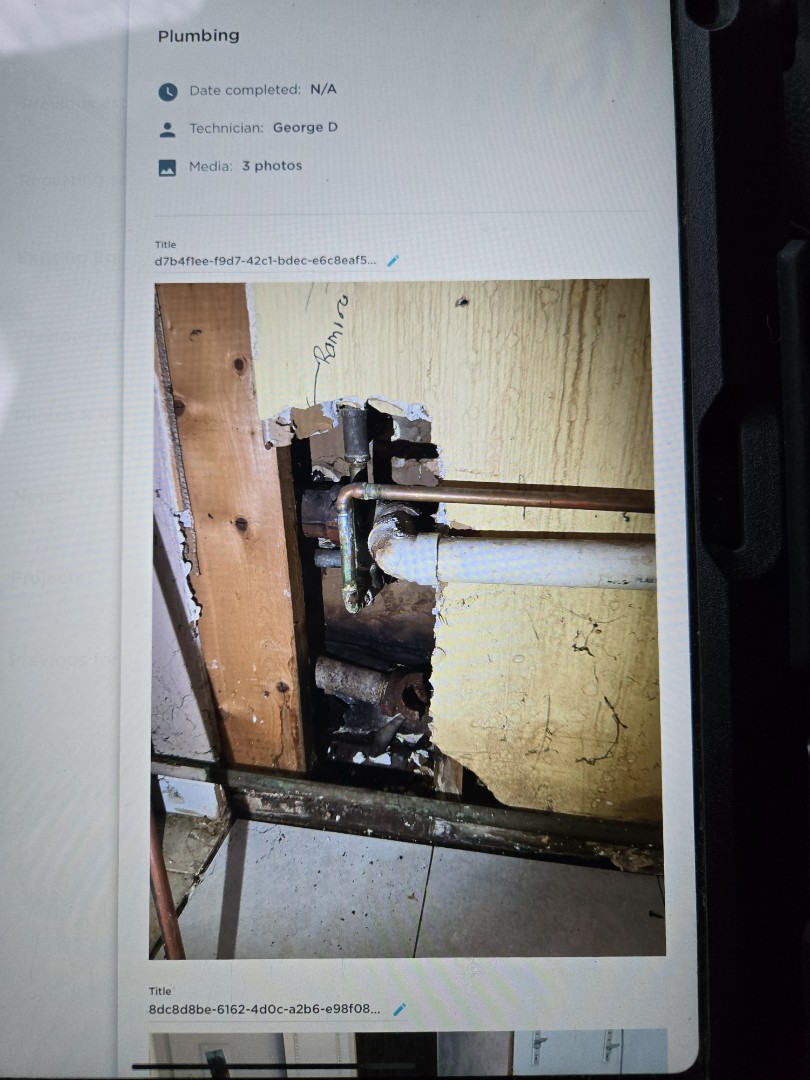 left estimate to open the wall and replace kitchen and lav sink drain line. 