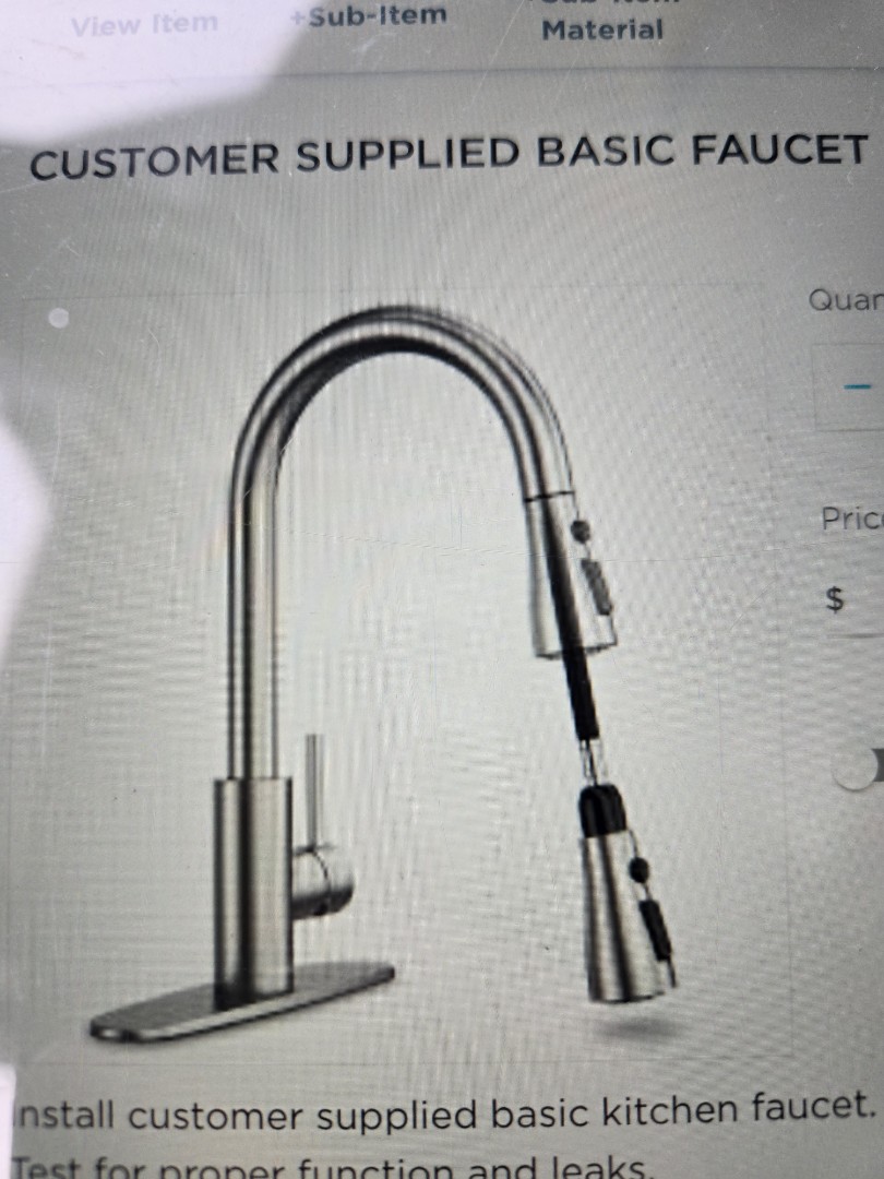 installed a new customer supplied faucet and 2 new shut-off valves for the kitchen sink. Troy 