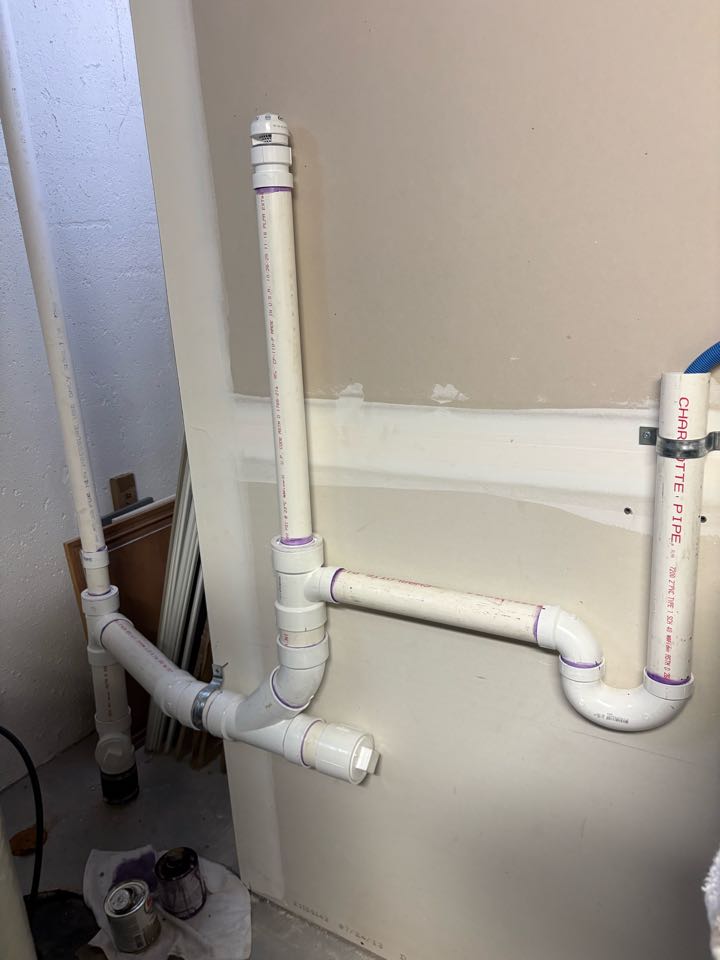 Installed new drain line for washer machine. Lake Orion 