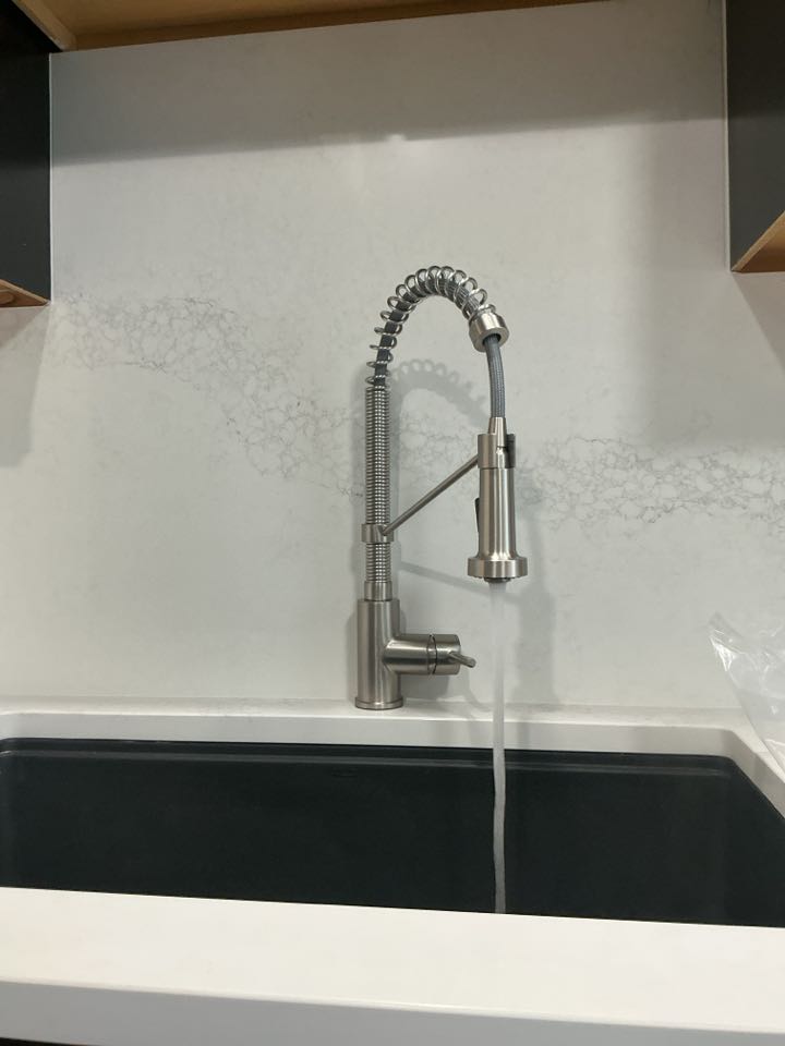 Installed new customer supplied kitchen faucet in Northville