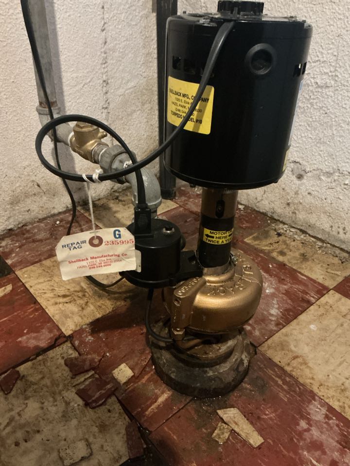 Estimate for new sump pump in Southfield