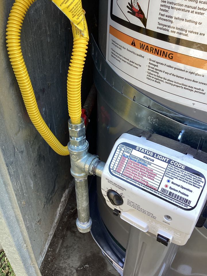 Install 40 gallon water heater back area of the house in Duarte, California for a single-family two bathroom house