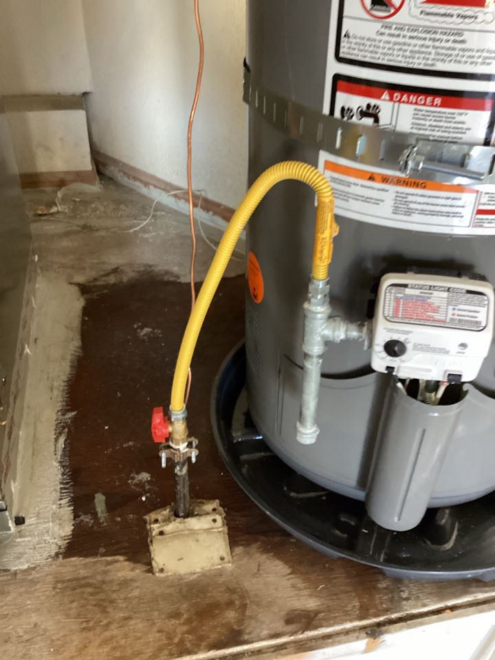 Install 50 gallon water heater and garage area and Orange, California for a single family 2 1/2 bathroom house