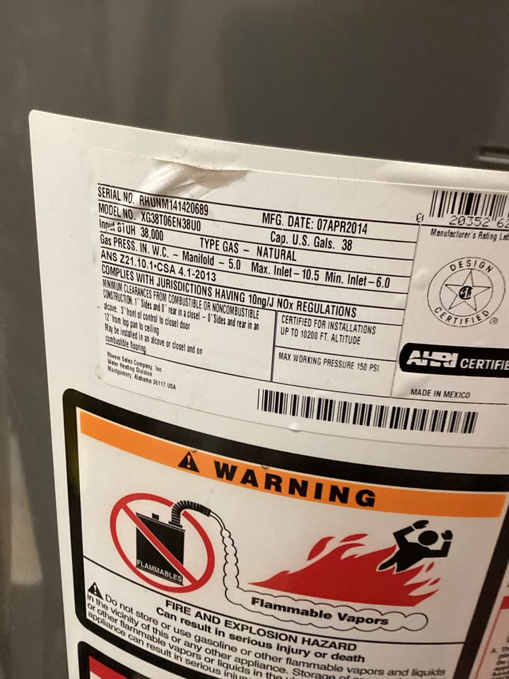Water heater installed in La Habra, California for a single-family two bathroom house 
