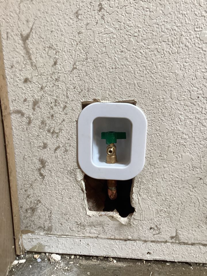 Install laundry box and icemaker box and two angle stops one for each toilet in San Juan capristrano