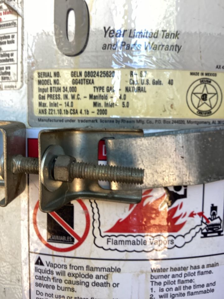 Water heater installed in La Puente, California for a single family two bathroom house