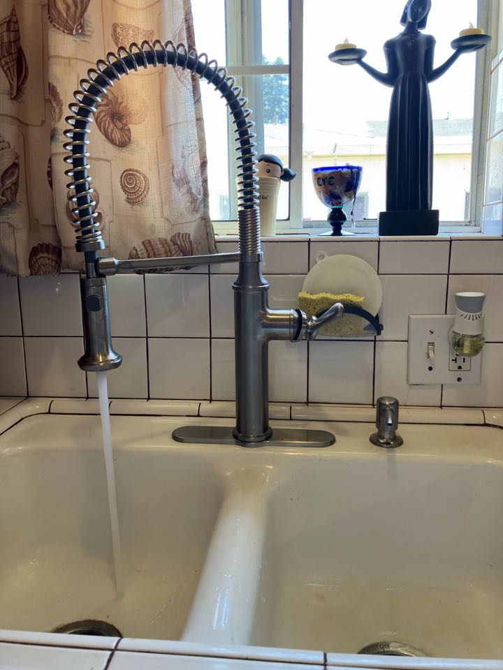 Whole house plumbing inspection for single family home. Installed new kitchen faucet, tested water pressure and inspection on water heater. 