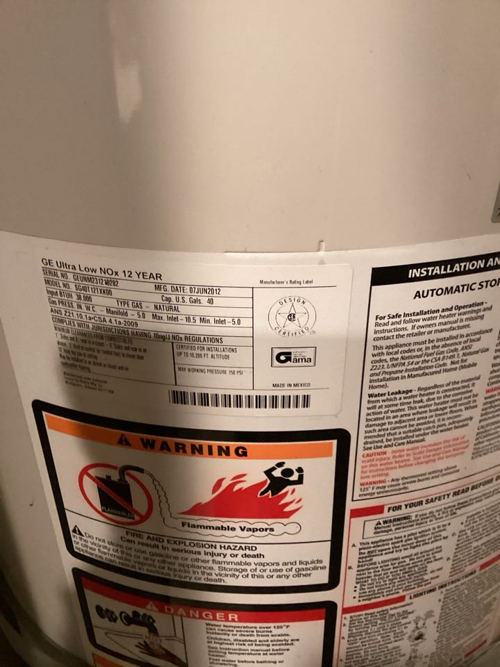 Water heater installed in Arcadia California for a single family two bathroom house