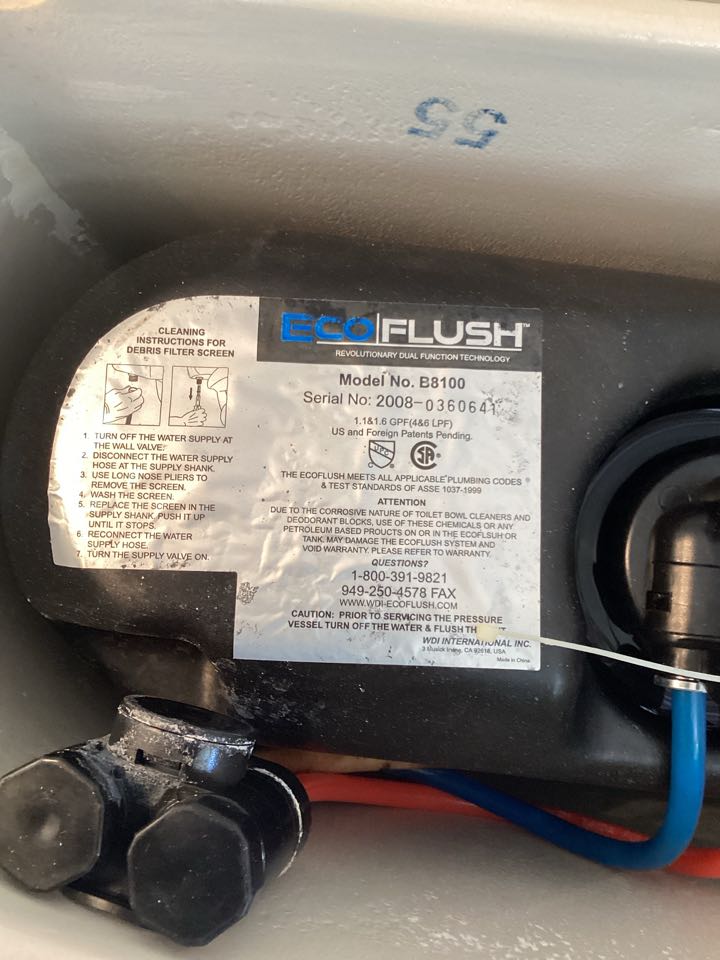 Installed toilet in hallway bathroom in mission viejo ca for a single family two bathroom house