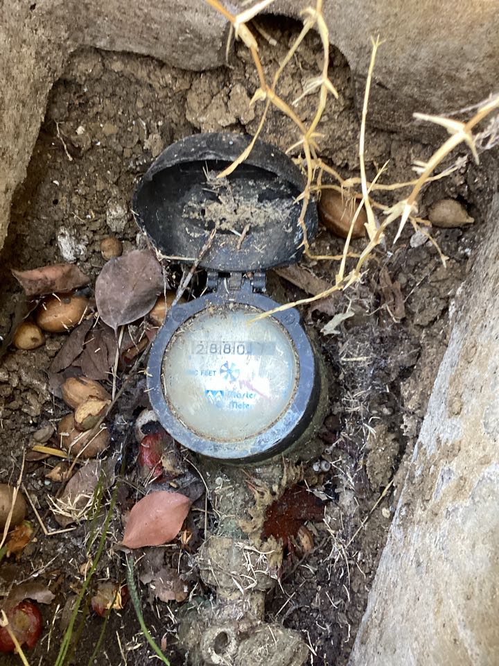 Water leak in backyard in Yorba Linda, California for a single-family three bathroom house