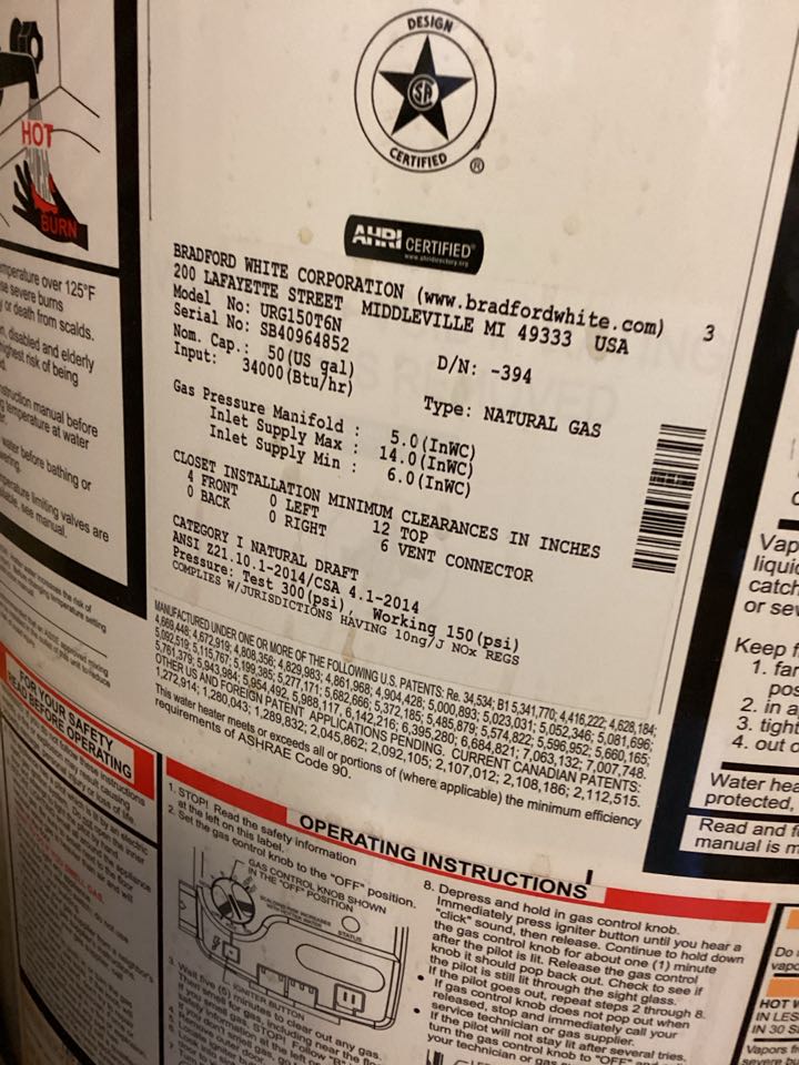 Water heater installed in West Covina California for single family 2.5 bathroom house 