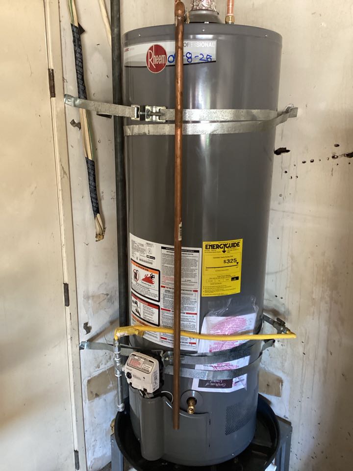 What heater installed in garage area in Mission Viejo, California for a single family I said 4 bathroom house