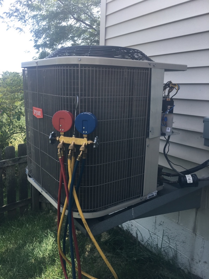 Bryant air conditioner repair complete service install new programmable thermostat replaced air filter clean condenser coil’s