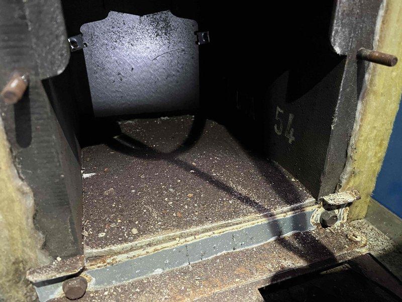 Performed annual prepaid maintenance inspection on multi-unit boiler system. Inspection revealed bladder leak in expansion tank. Customer was presented with immediate repair options. Internal compartment inspection showed significant dust accumulation and early signs of corrosion on metal components.