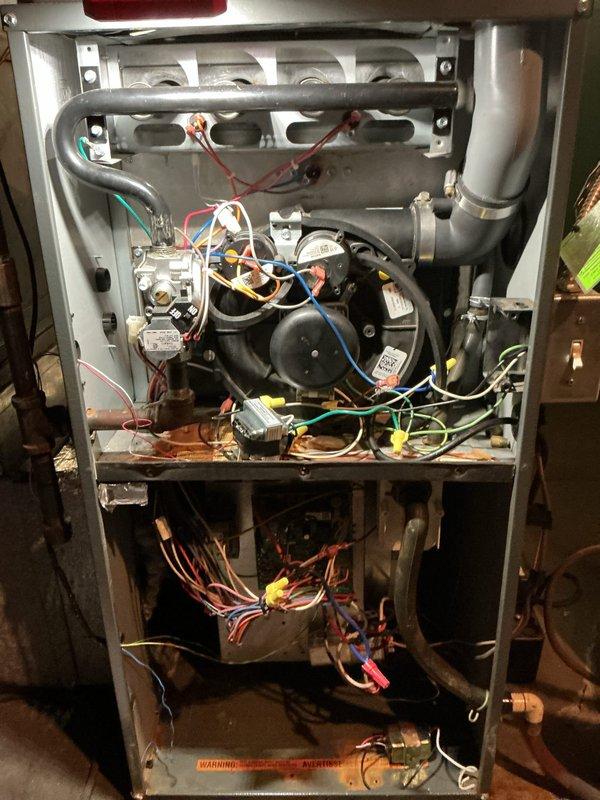 Performed annual maintenance inspection on Goodman furnace as part of Partner Plan service. Inspected heat exchanger, blower motor assembly, gas valve mechanism, and electrical connections - all components functioning properly. Replaced 20 x 25 x 1 inch air filter and confirmed system is operating at optimal efficiency with no issues identified.