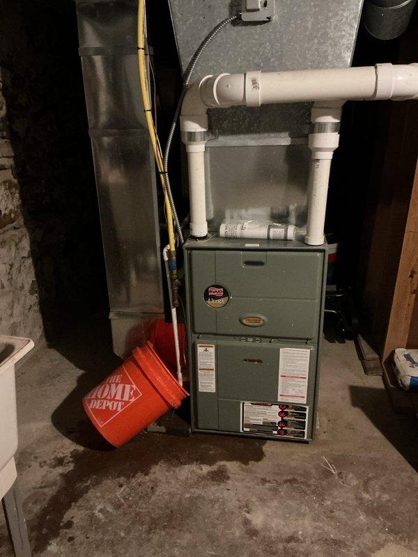 Performed diagnostic service on a 5-year-old furnace that was not producing heat. Identified clogged condensate collector box as the root cause. Successfully cleared the drain line, restoring proper system function. Discussed preventive maintenance options with homeowner to prevent future issues.