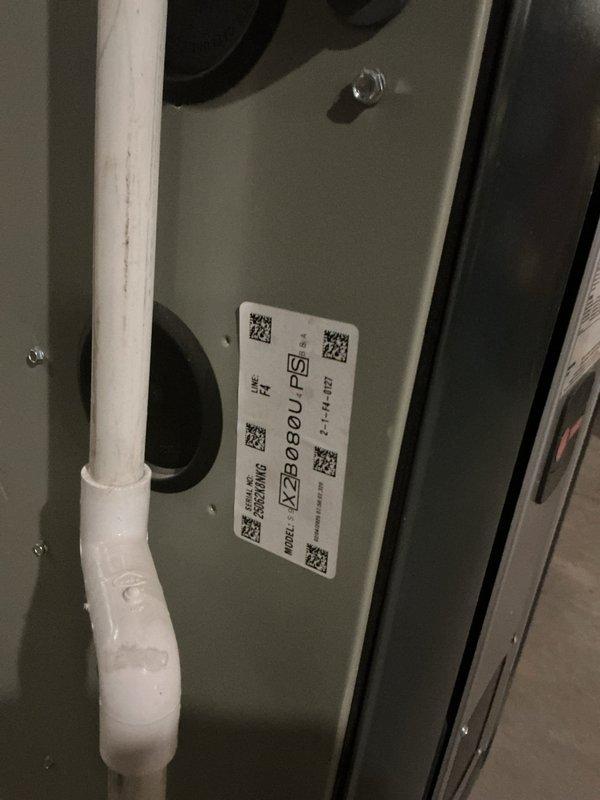 Provided estimate for installation of a Honeywell DR-90 dehumidifier in basement mechanical area where current HVAC system includes X2B080U PSG furnace unit with ductwork and water heater. Proposal includes proper venting and electrical connections for the dehumidifier system to address indoor air quality concerns.