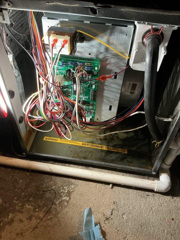 Performed annual preventative maintenance on Goodman furnace under prepaid service agreement. Inspection revealed a defective collector box with active leakage. Removed and replaced collector box to restore proper system operation and prevent further damage.