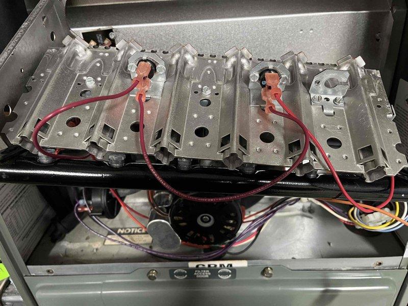 Successfully completed burner replacement service on unit. Removed and replaced deteriorated burner assemblies, ensuring proper connection of electrical components to the Honeywell controller. System returned to normal operating condition with properly functioning heat exchangers.