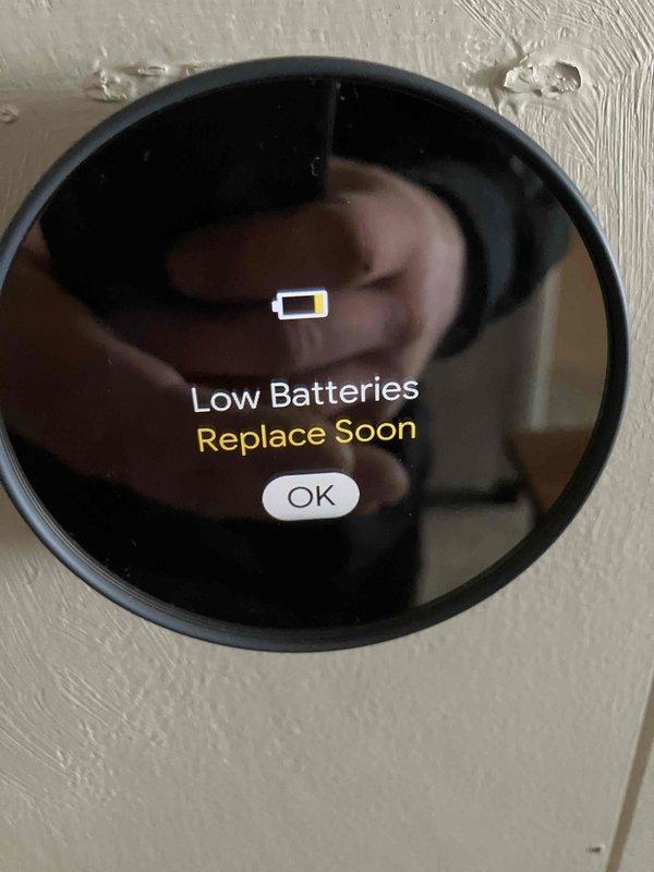 Responded to no heat call for a home at 32°F with non-functioning Nest thermostat. Diagnostic revealed low battery was preventing proper operation. Connected common wire to provide constant power supply to thermostat, resolving the issue and restoring heating function.