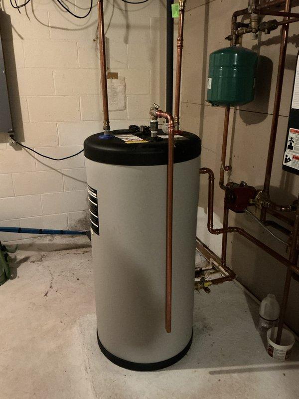 Responded to no heat/hot water call for 10-15 year old natural gas boiler. Diagnosed system with low pressure issue. Successfully restored heat by replacing water fill valve and properly pressurizing the system.