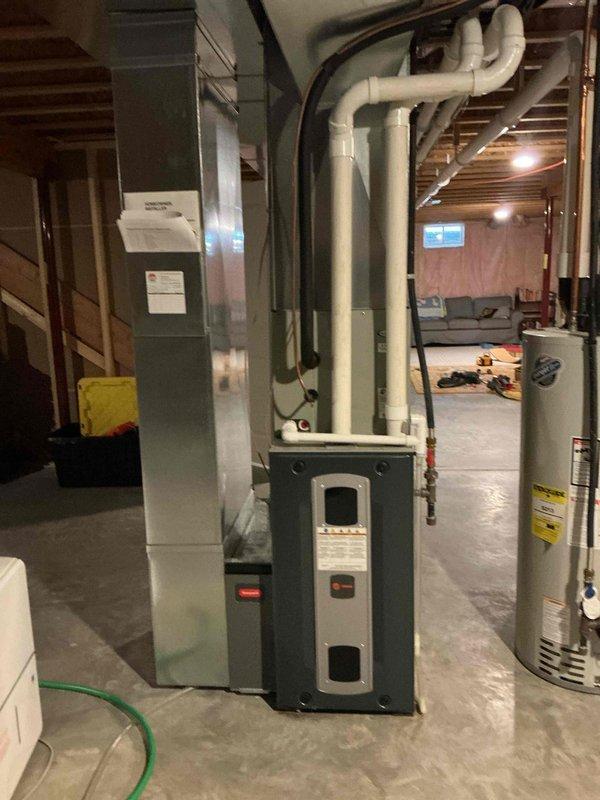 Diagnosed and serviced 6-year-old Trane furnace reporting intermittent no-heat condition occurring approximately 2/3 of the time. Identified error code HE2ARF109 E2point1 indicating failed burners. Replaced defective burner assembly and performed preventative maintenance to restore proper operation.