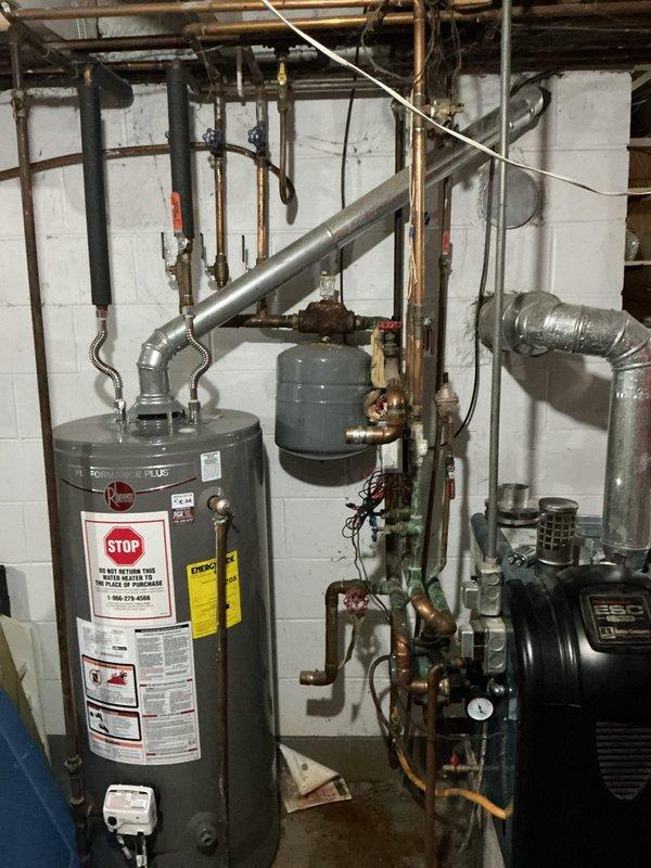 Performed diagnostic assessment on aging hydronic heating system for reported no-heat condition. Identified failed capacitor on circulation pump as primary cause of system failure. Replaced defective capacitor, verified proper voltage to components, and confirmed normal operation of hot water circulation through system. System now producing adequate heat throughout residence.