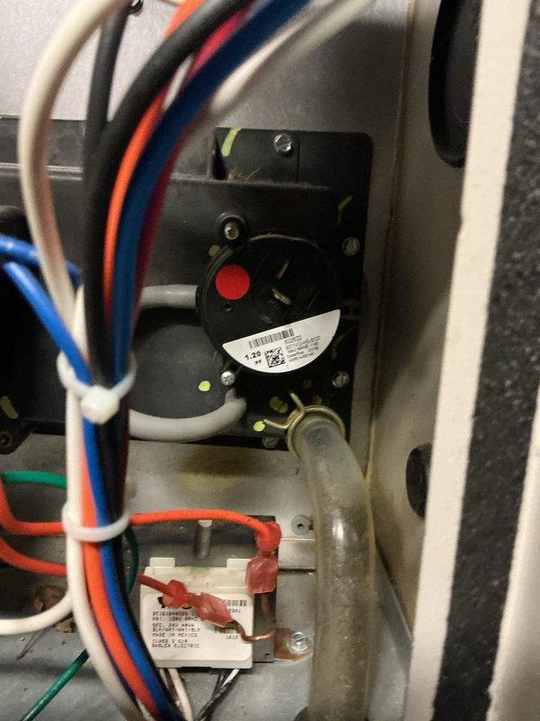 Diagnosed 8+ year old furnace with no heat condition. Located and replaced failed low pressure switch and inducer limit switch, resolving the recurring issue that had previously occurred in January. System now functioning properly after component replacement.