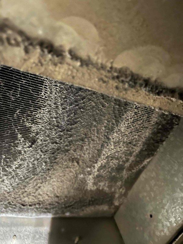 Performed diagnostic assessment on Amana furnace (10+ years old) experiencing 30-minute cycling shutdown issues. Inspection revealed severely dust-clogged coils/filters requiring immediate cleaning. Discussed preventive maintenance options with customer to prevent future premature cycling and ensure proper system operation.