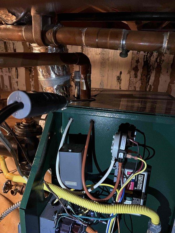 Performed annual prepaid inspection on boiler system. Detected carbon monoxide leakage from heat exchanger during diagnostic testing. Recommended heat exchanger replacement and arranged for comfort advisor consultation per customer's preference; estimate for replacement parts to be emailed when available.