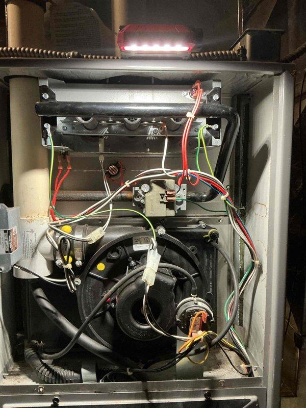 Successfully completed a furnace repair by replacing the faulty draft inducer motor, flame sensor, and gas burners on an ICP unit as per the approved estimate. Visual inspection confirmed proper installation of components, addressing the failed pressure switch issue and restoring normal system operation.