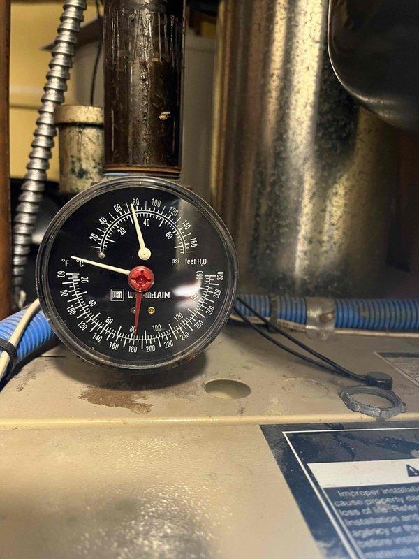Responded to service call for pressure relief valve leak on aging boiler system. Diagnosed failed expansion tank as root cause of excessive pressure. Replaced expansion tank and pressure relief valve to restore proper system operation and prevent further leakage. System tested and confirmed operating within normal pressure parameters.