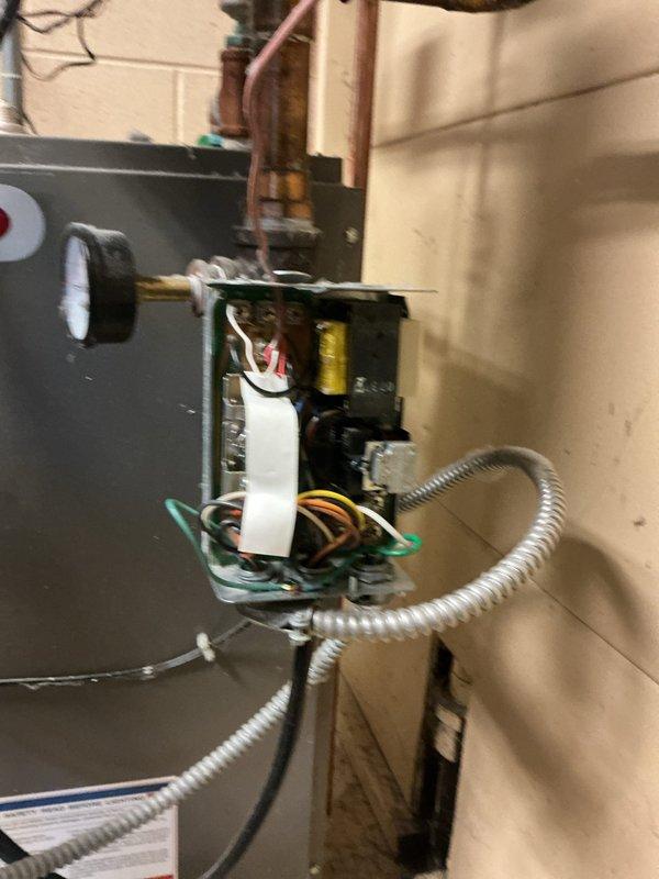 Successfully replaced customer's thermostat with a new Honeywell T87 manual model. Removed old unit, connected existing wiring to new thermostat terminals, and mounted securely to wall. Performed operational testing to verify proper heating and cooling functionality.