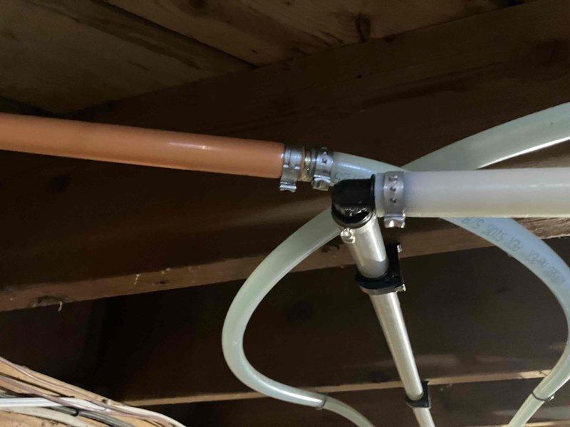 Responded to call back for leaking boiler lines. Identified two 5/8" PEX lines leaking at couplings installed during previous work. Retrieved proper crimp PEX fittings from shop, recrimped all connections, and verified system integrity by observing operation at maximum temperature for 20 minutes with no further leaks detected.